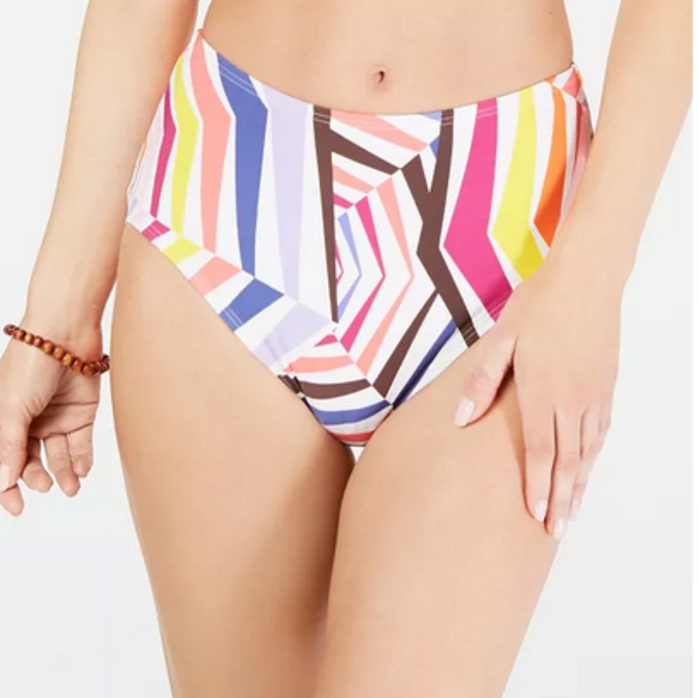 Kate Spade Geobrella High-Waist Bikini Bottoms XL